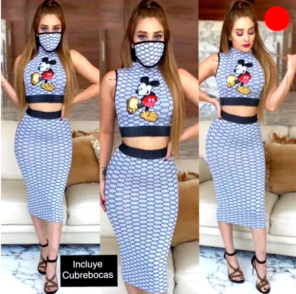 New mickey mouse set includes face mask.